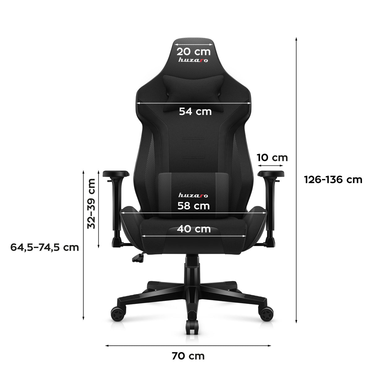 Fotel Gamingowy HUZARO FORCE 7.6 Black