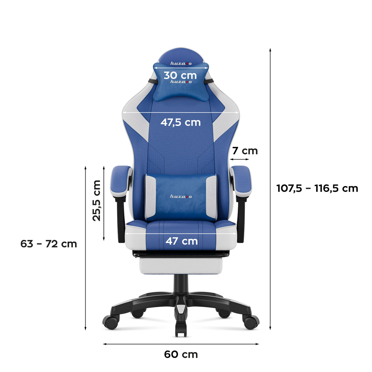 Fotel gamingowy Huzaro Force 3.7 Blue