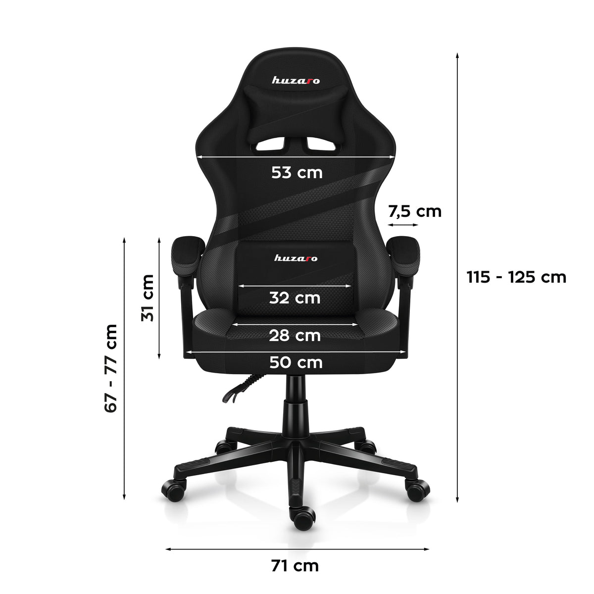 Fotel Gamingowy HUZARO FORCE 4.4 Carbon