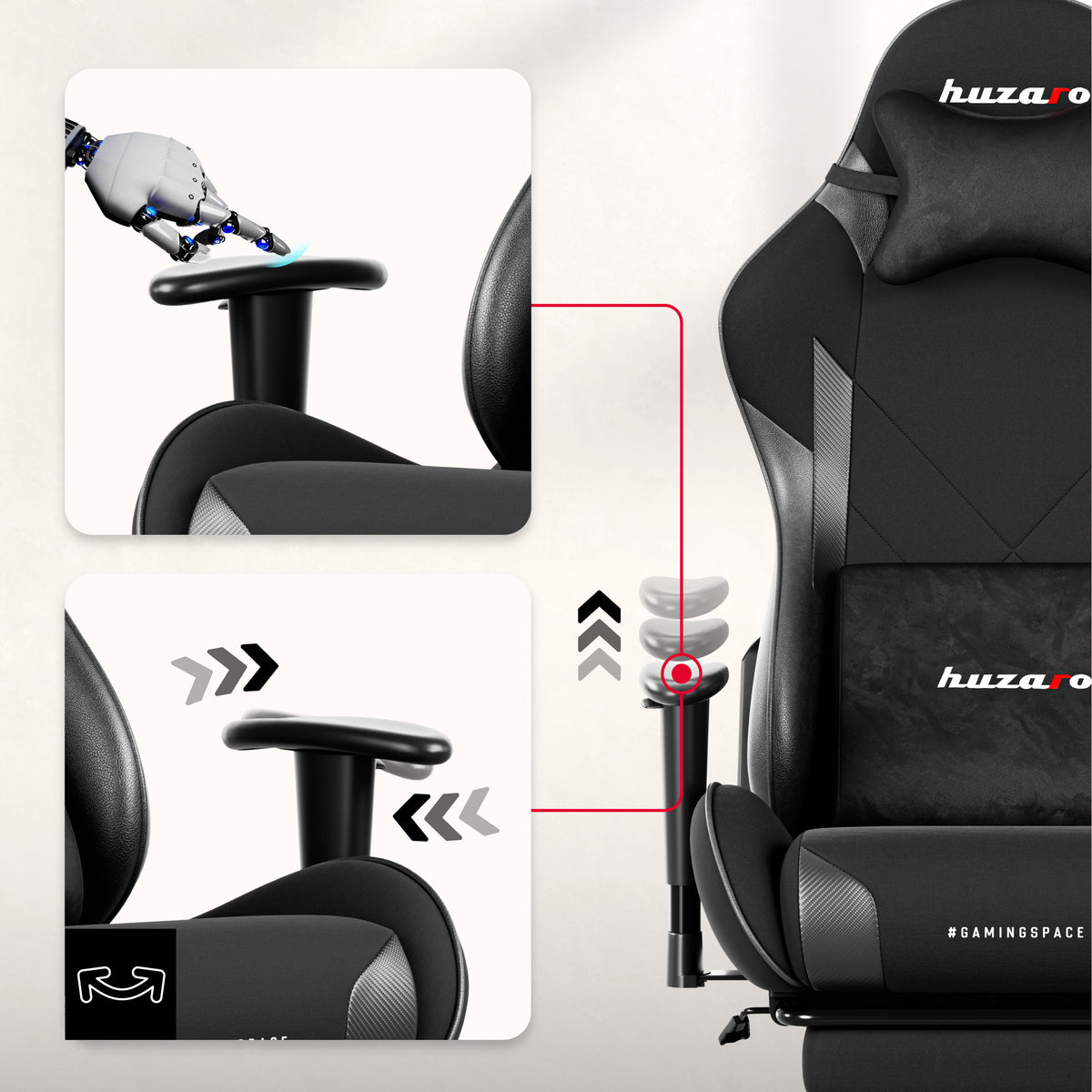 Fotel gamingowy Huzaro Force 5.7 Black