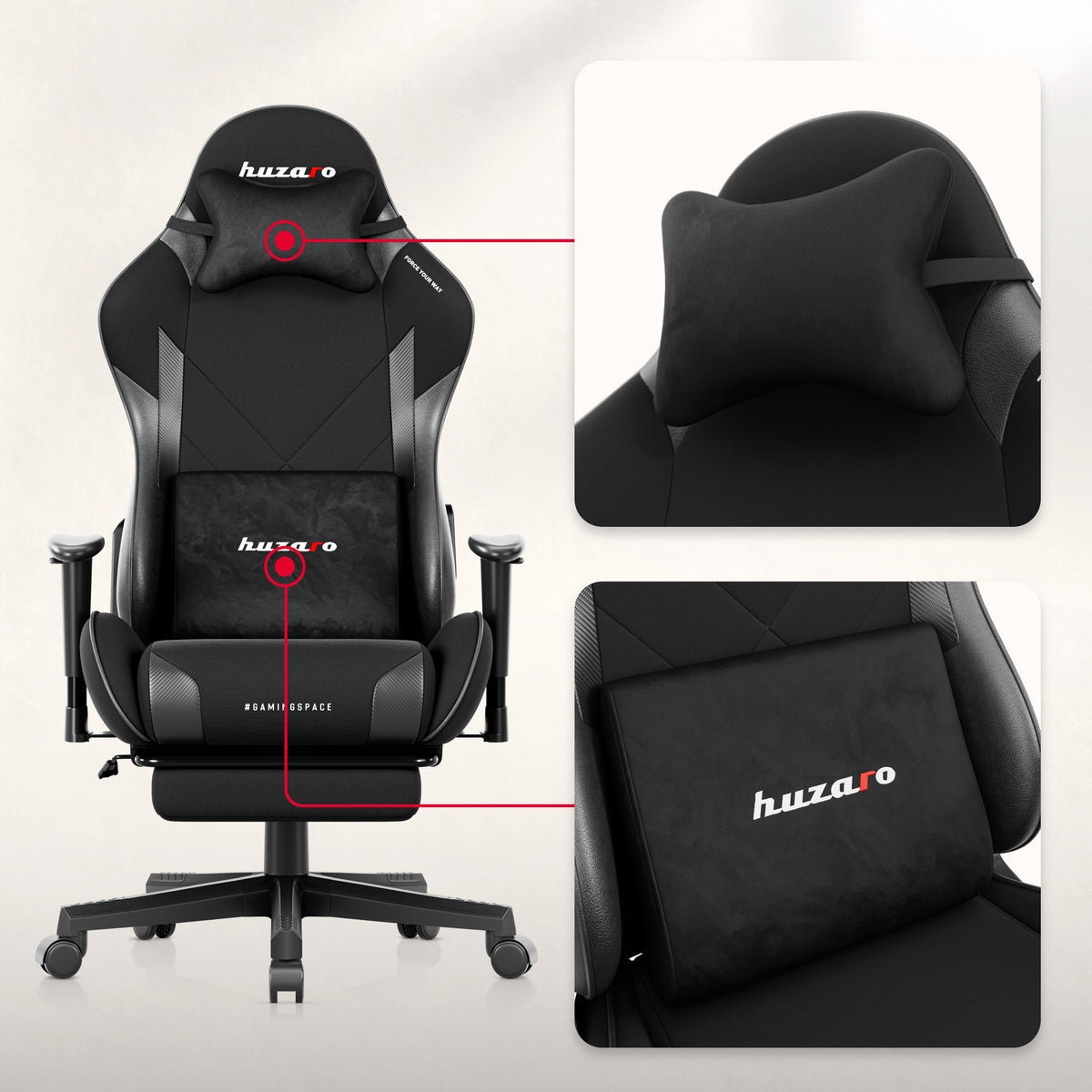 Fotel gamingowy Huzaro Force 5.7 Black