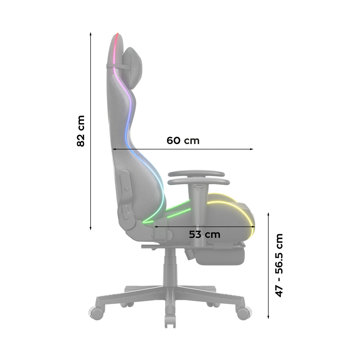 Fotel gamingowy LED Huzaro Force 5.7 Black RGB
