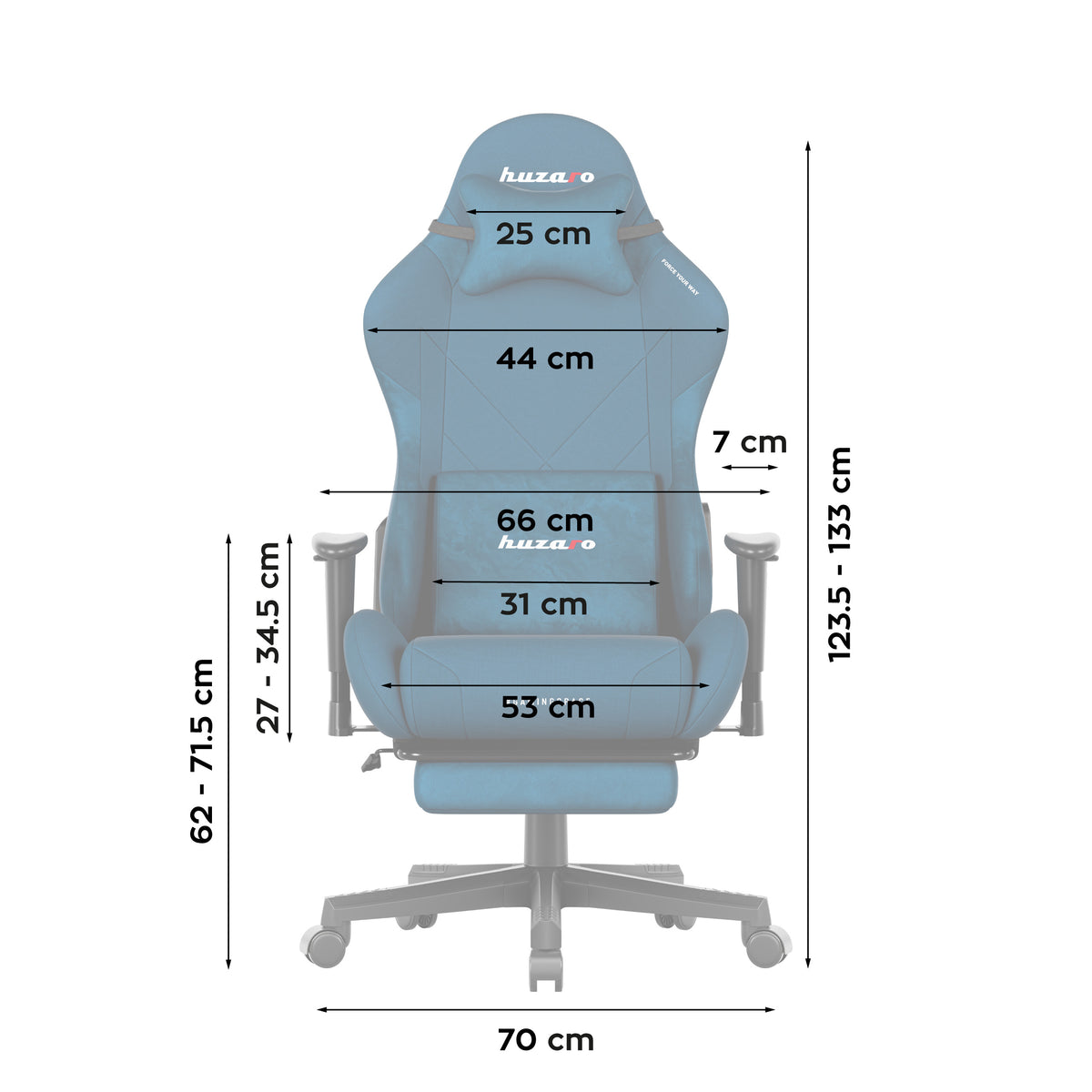 Fotel gamingowy Huzaro Force 5.7 Blue