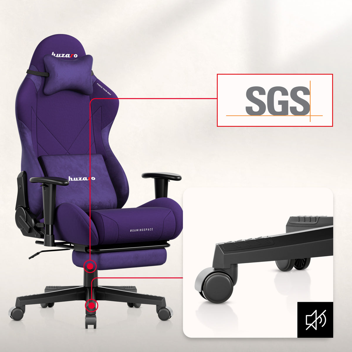 Fotel gamingowy Huzaro Force 5.7 Purple