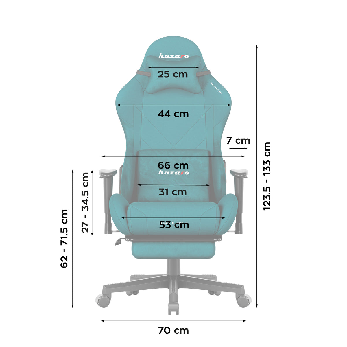 Fotel gamingowy Huzaro Force 5.7 Teal