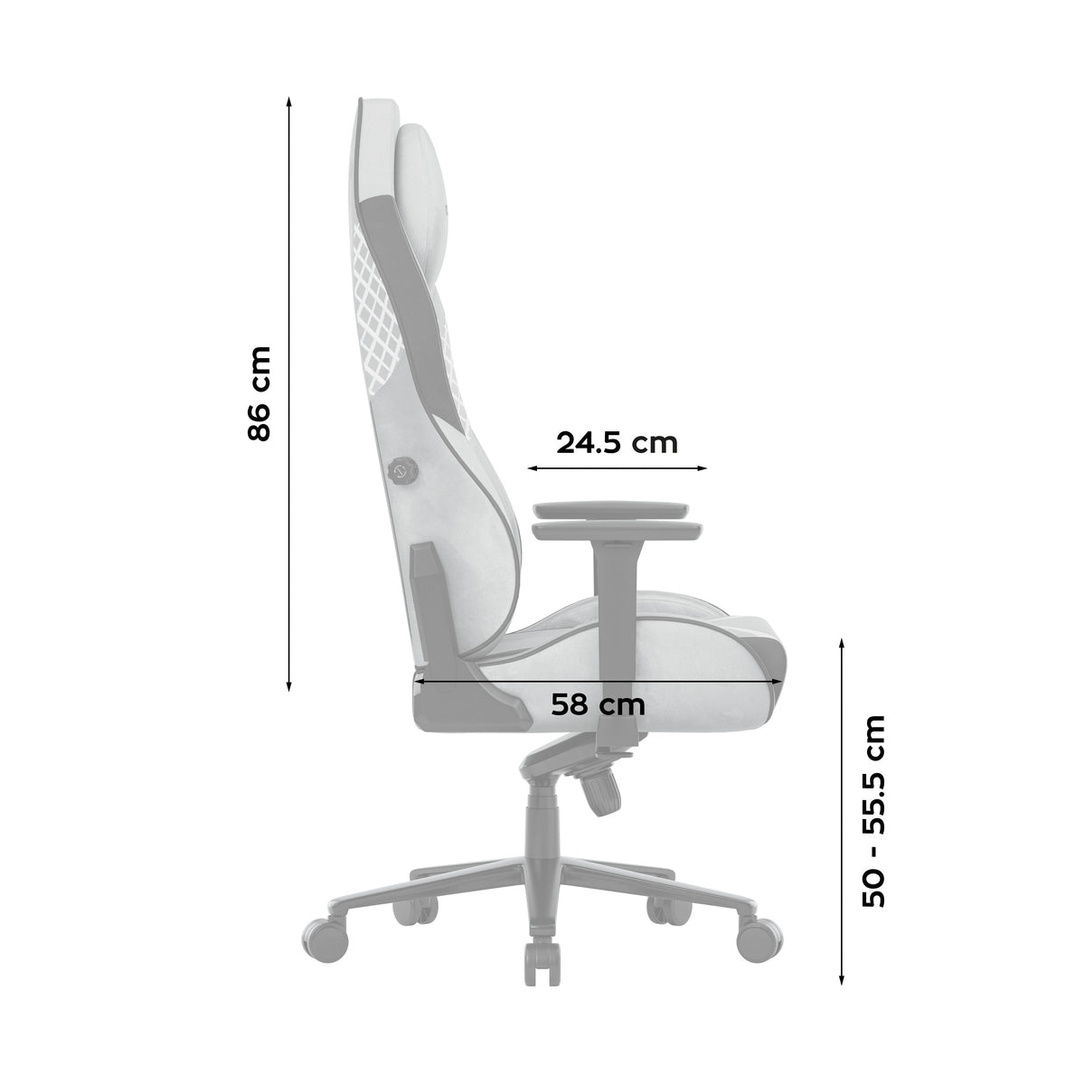 Fotel gamingowy zamszowy Huzaro Force 8.3 Grey