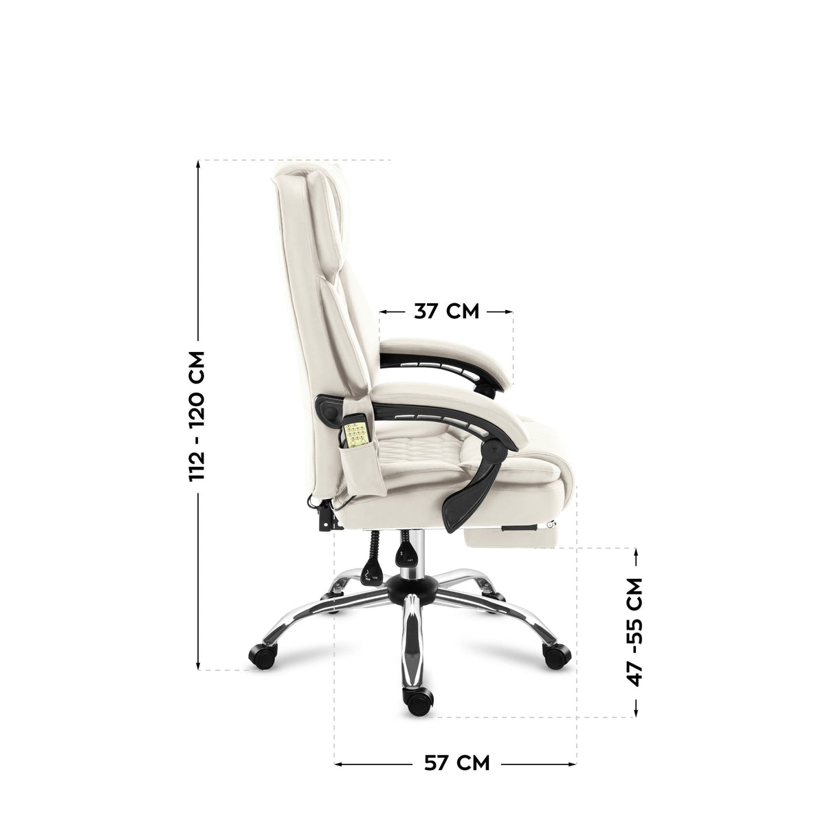 Fotel biurowy z masażem podnóżkiem Mark Adler Boss 6.0 Beige