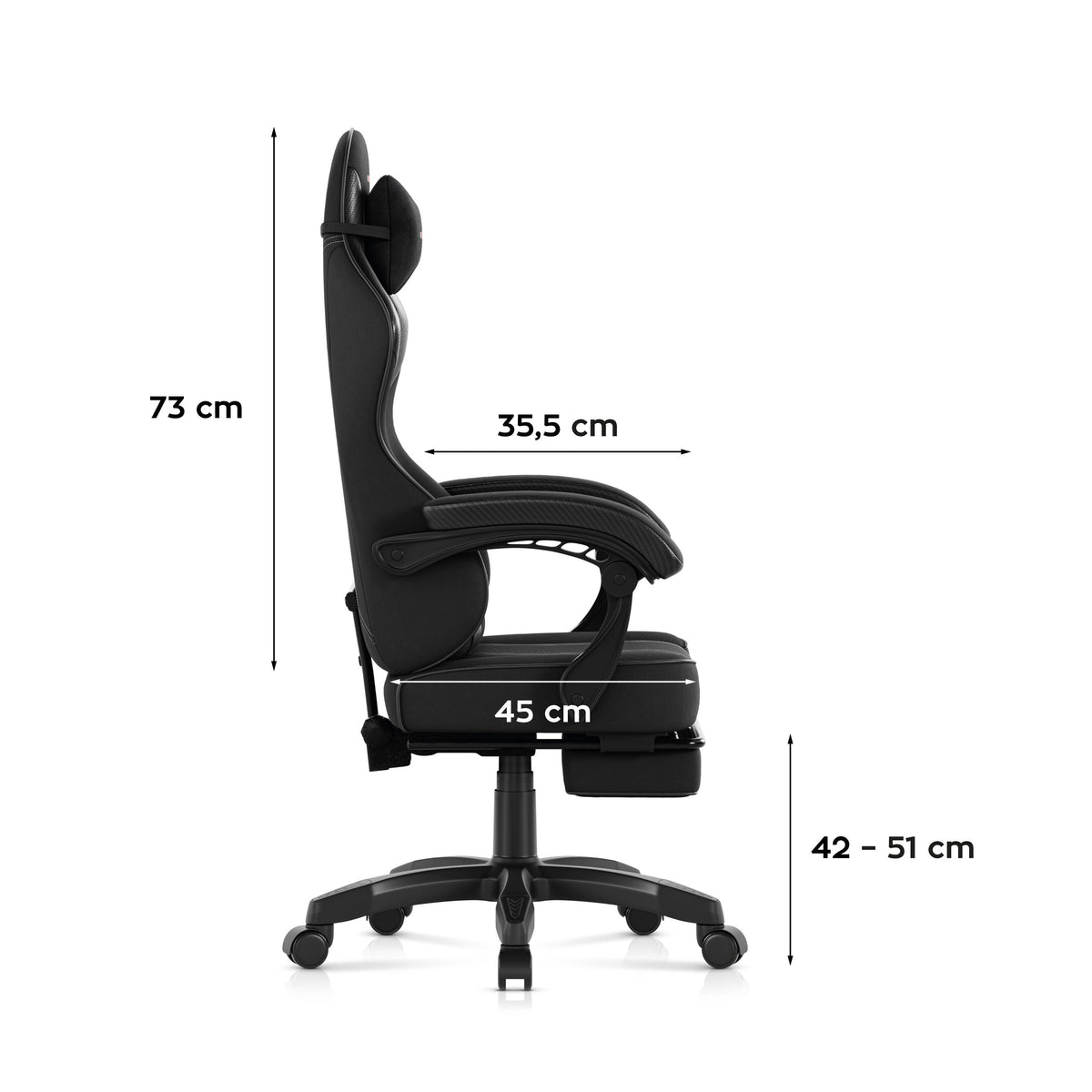 Fotel gamingowy Huzaro Force 3.7 Carbon Black