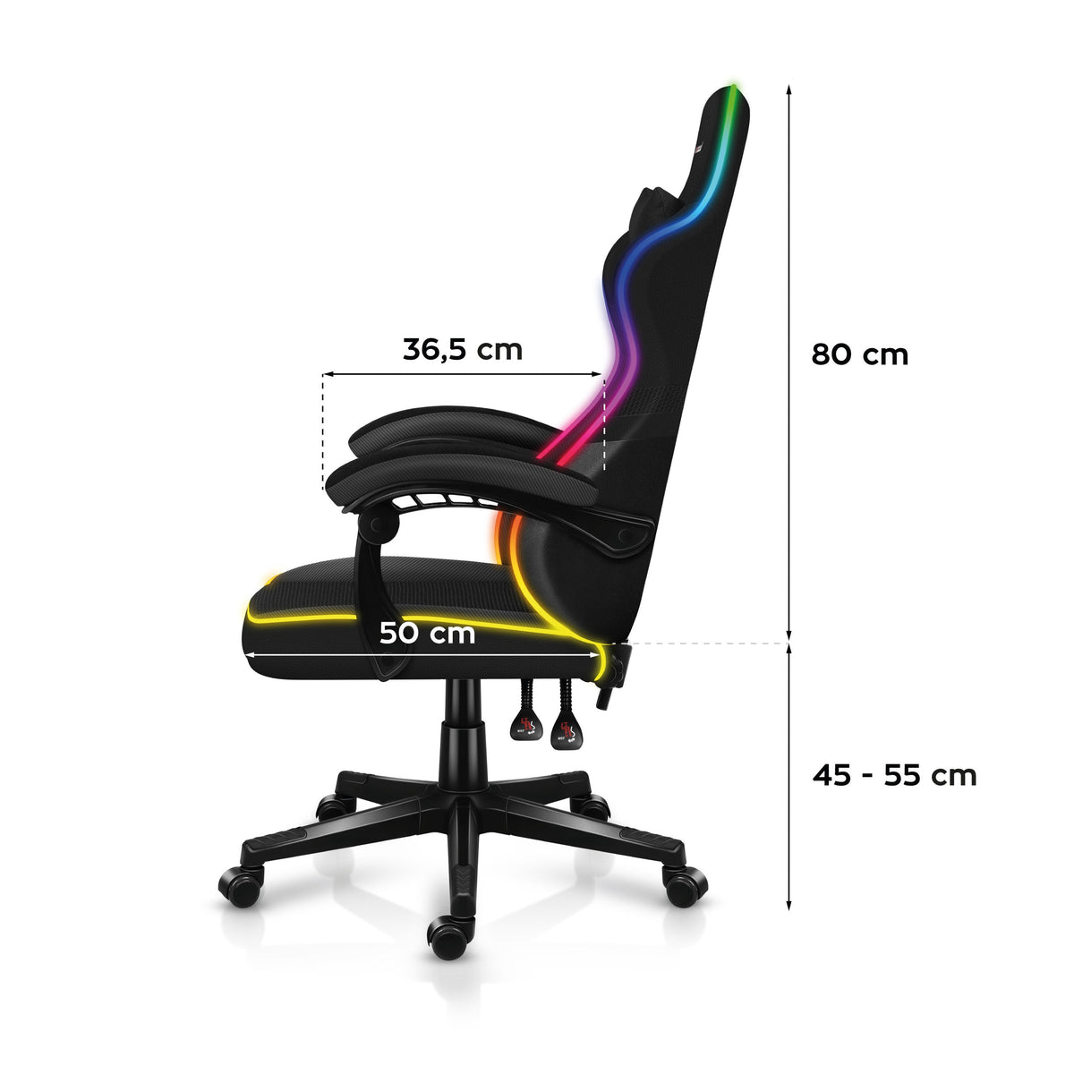 Fotel Gamingowy Huzaro FORCE 4.4 RGB Black Mesh
