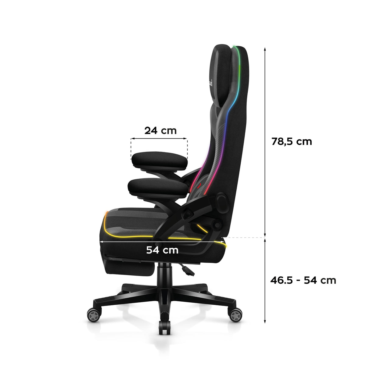 Fotel gamingowy Huzaro Force 4.6 Black RGB Smart