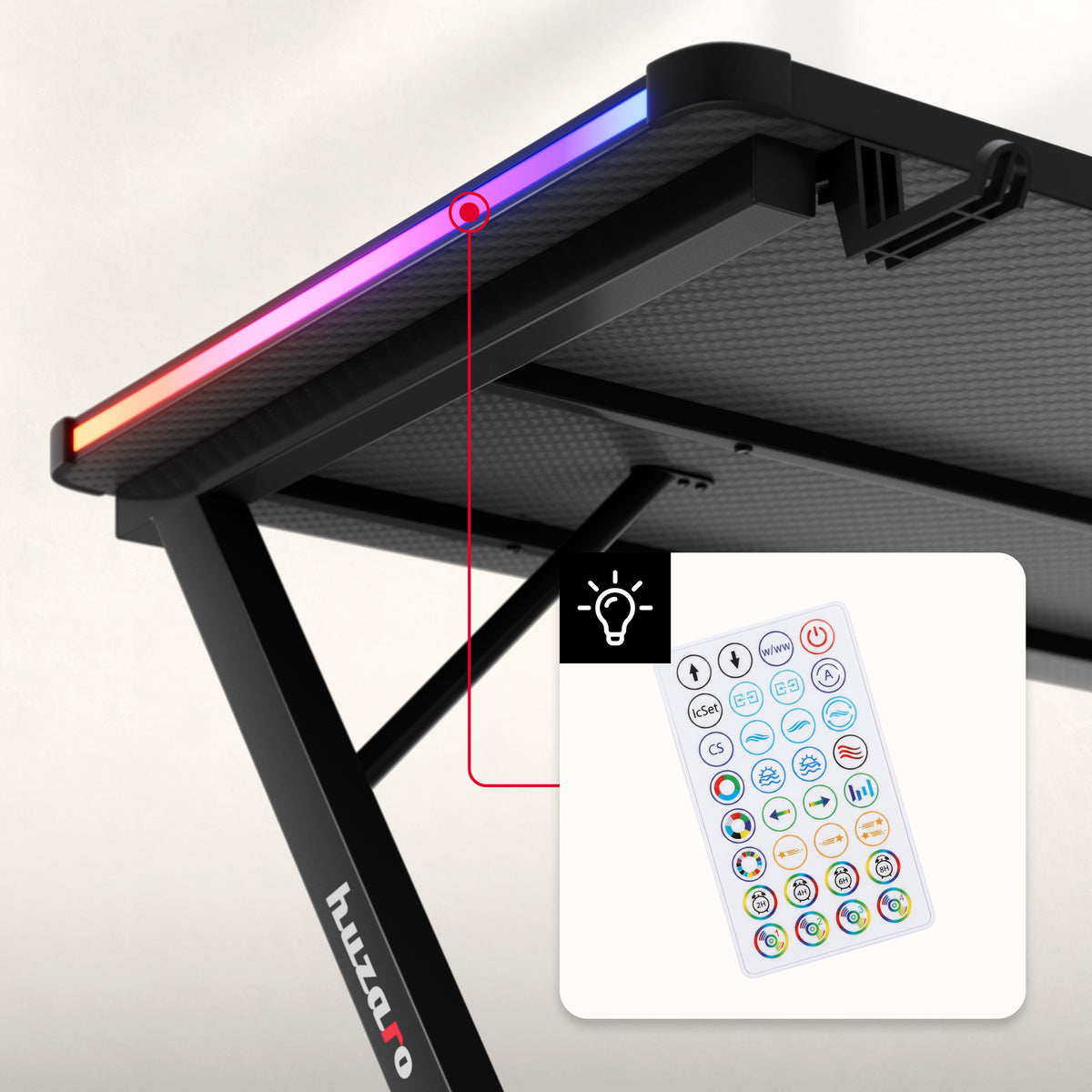 Biurko Gamingowe Huzaro Hero 2.5 RGB LED 120 cm