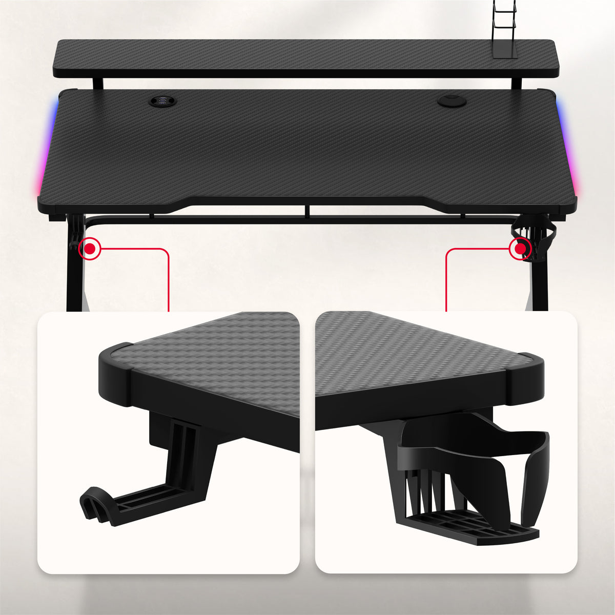 Biurko Gamingowe Huzaro Hero 5.0 RGB LED 120 cm