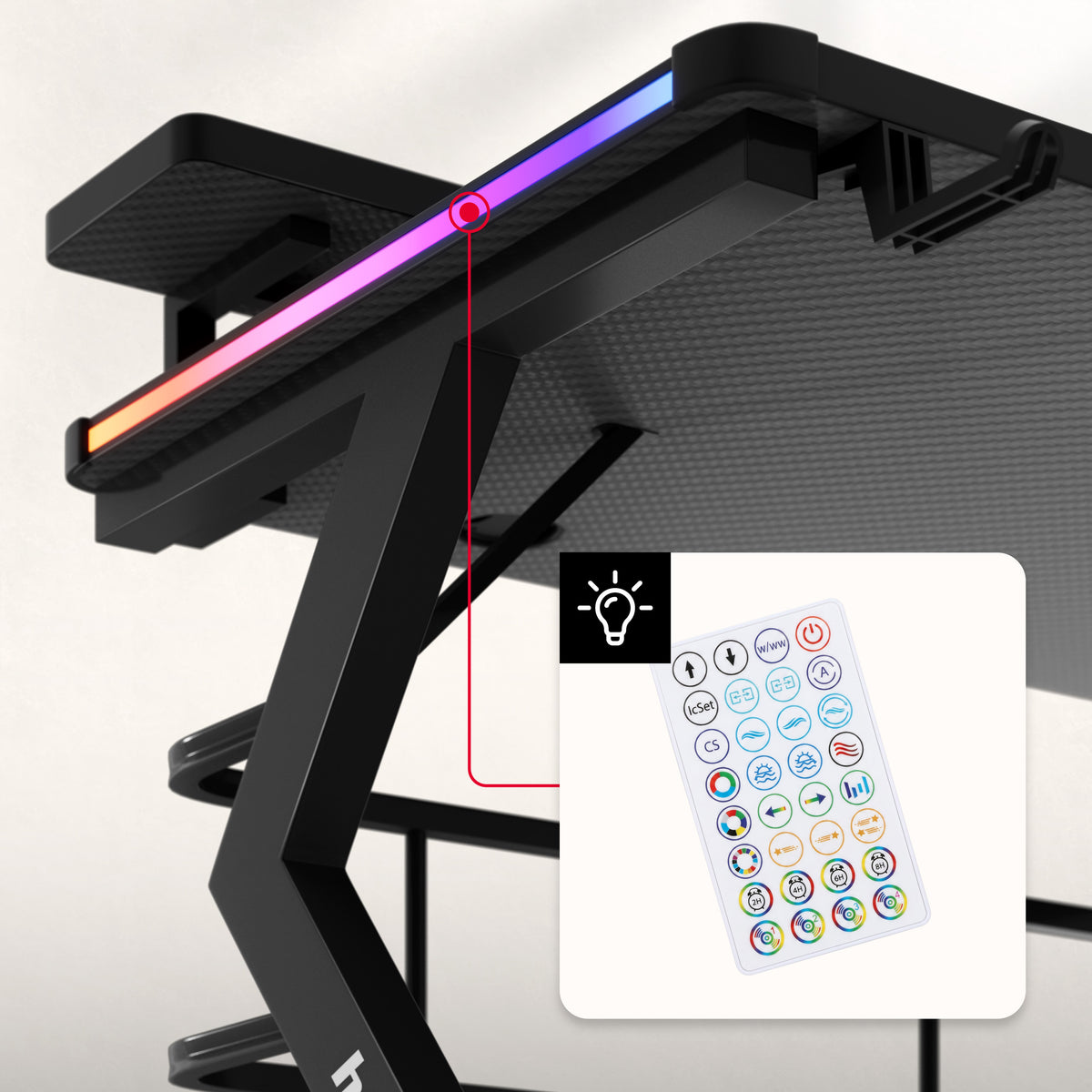 Biurko Gamingowe Huzaro Hero 5.0 RGB LED 120 cm