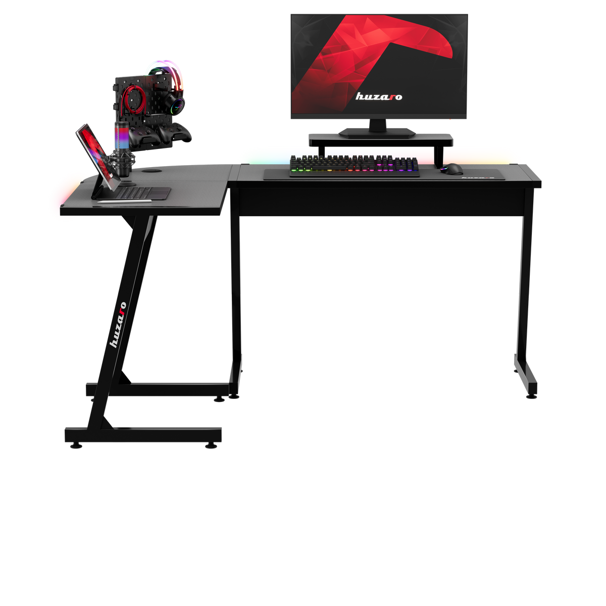 Biurko Gamingowe HUZARO HERO 6.0 Black RGB Smart 147 cm