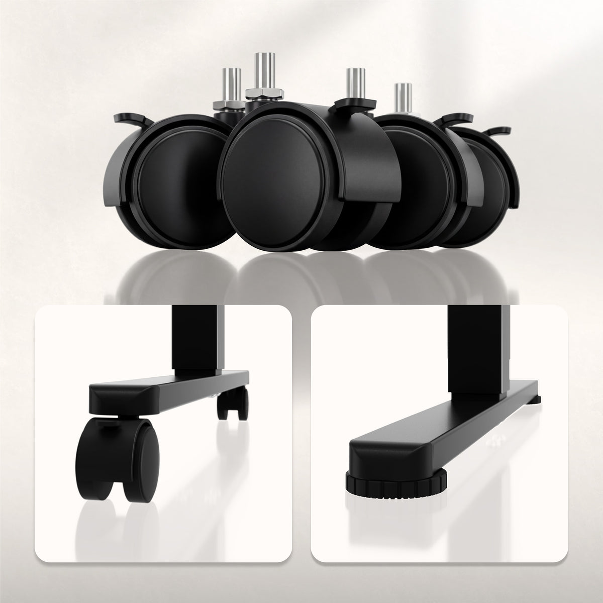Regulowane biurko na kółkach elektryczne Huzaro Hero 7.8 Black