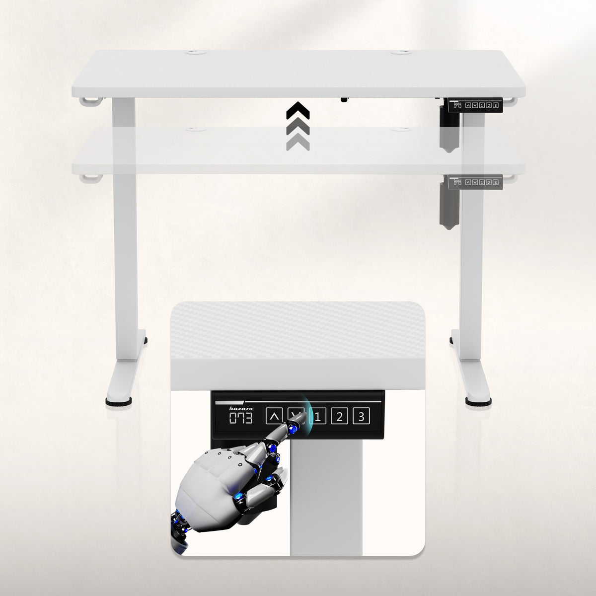 Regulowane biurko na kółkach elektryczne Huzaro Hero 7.8 White