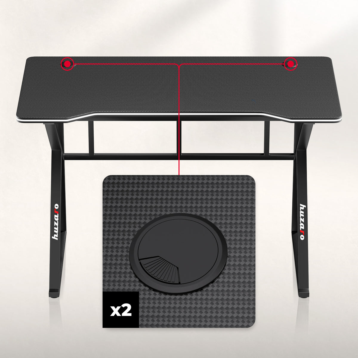 Biurko Gamingowe Huzaro Hero 1.6 Black 120 cm