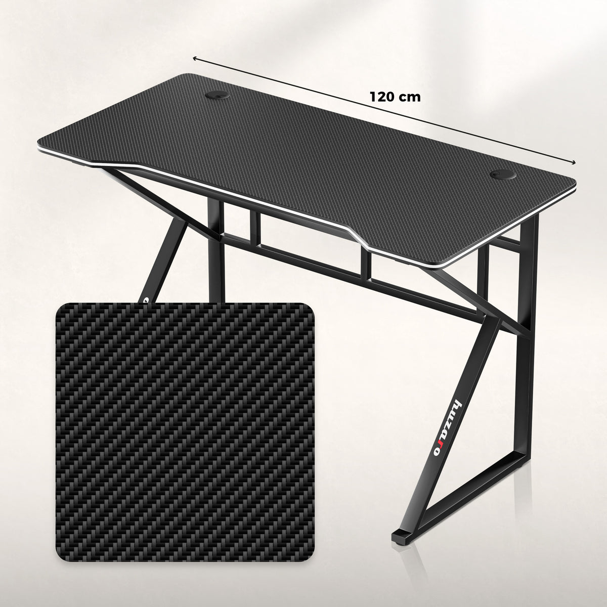 Biurko Gamingowe Huzaro Hero 1.6 Black 120 cm