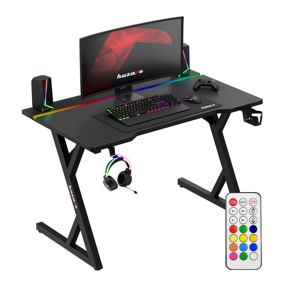 Biurko gamingowe z oświetleniem LED Hero 2.4 RGB Black