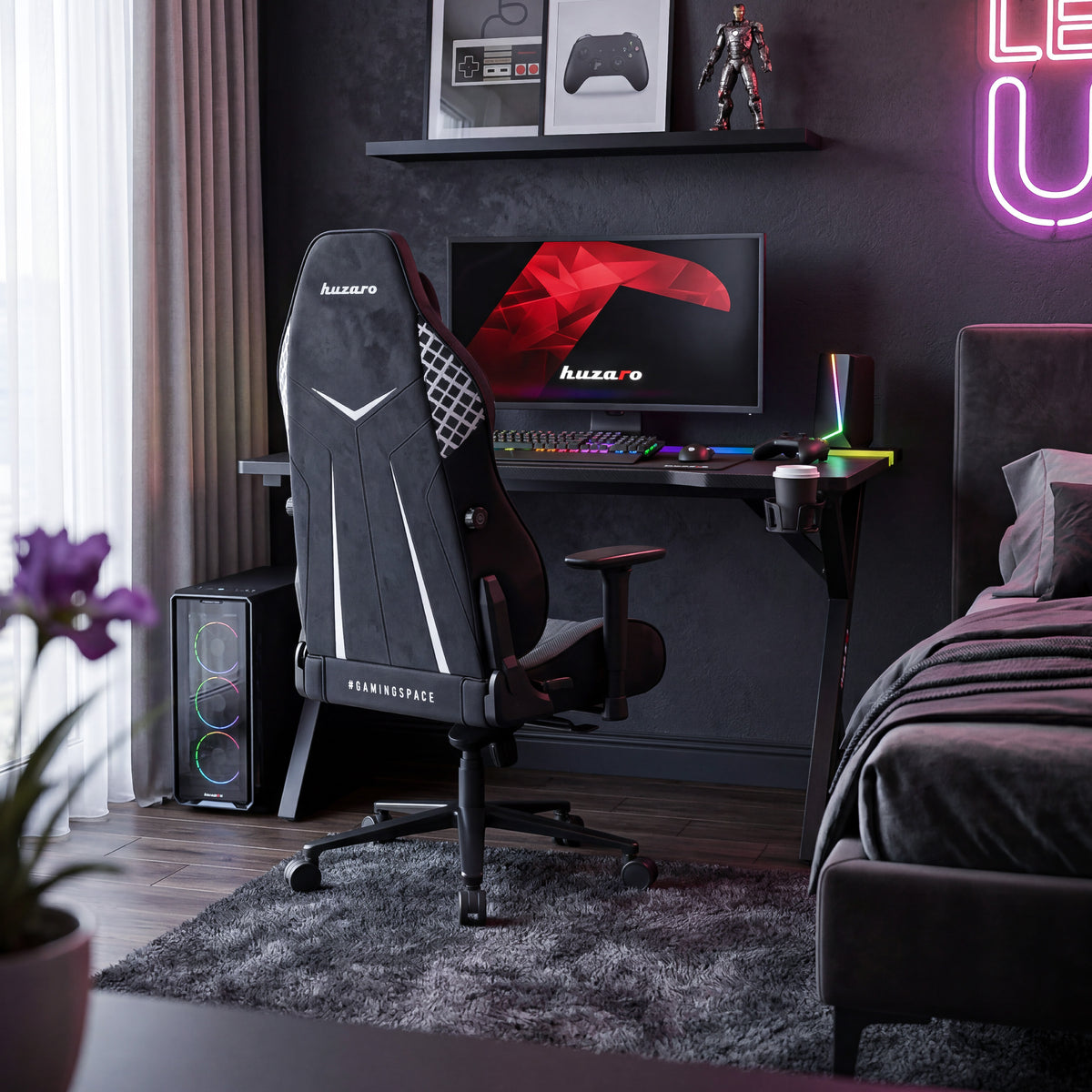 Biurko gamingowe z oświetleniem LED Hero 2.4 RGB Black