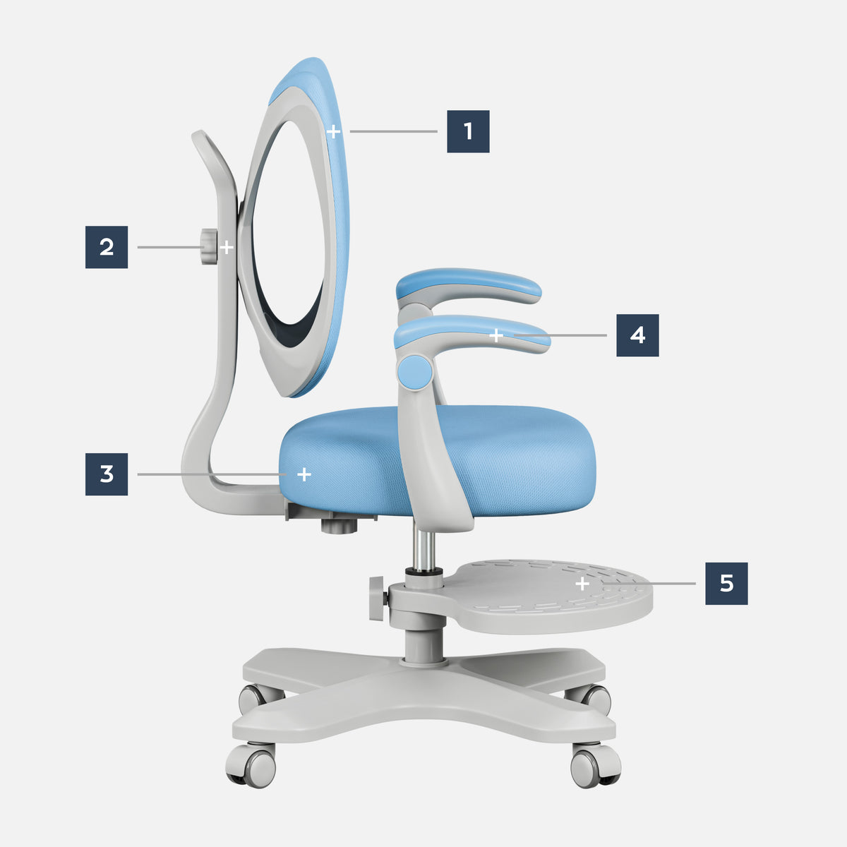 Ergonomiczny fotel dla dzieci Mark Adler Junior 4.6 Blue OUTLET