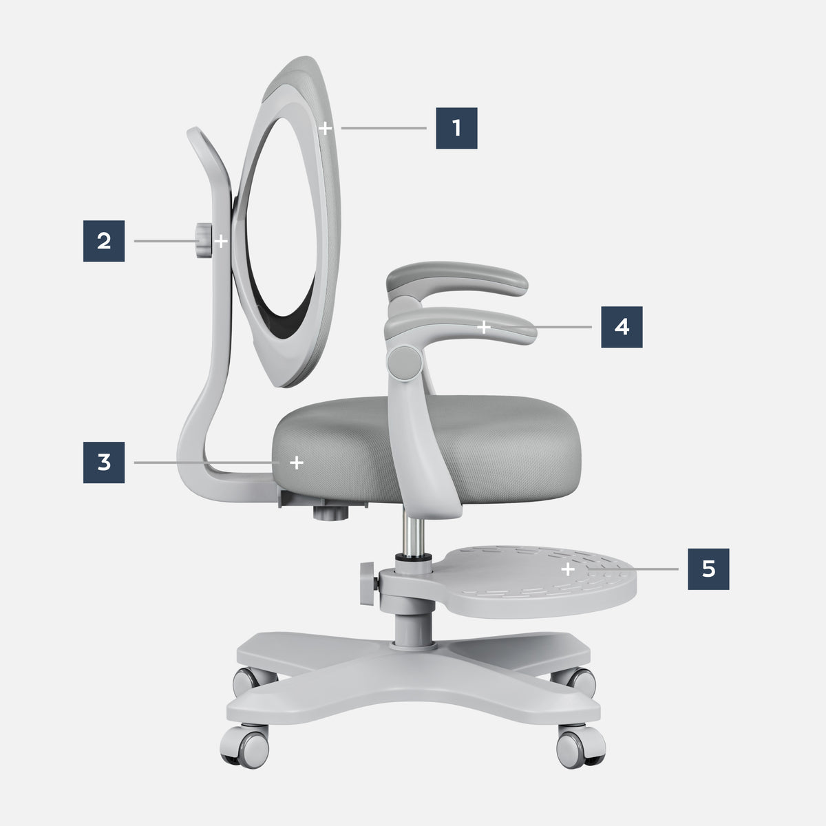 Ergonomiczny fotel dla dzieci Mark Adler Junior 4.6 Grey OUTLET