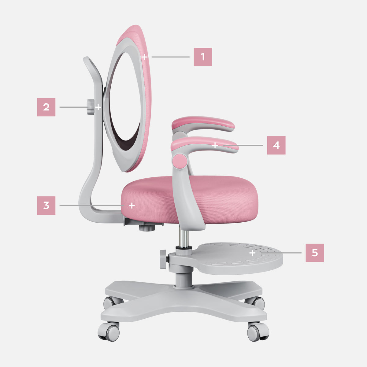 Ergonomiczny fotel dla dzieci Mark Adler Junior 4.6 Pink OUTLET