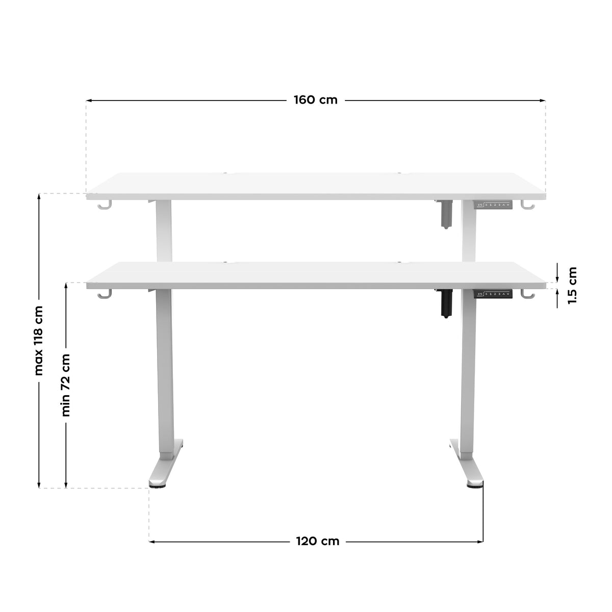 Biurko elektryczne Mark Adler Leader 7.6 White 160 cm