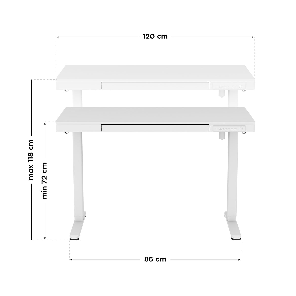 Biurko elektryczne Mark Adler Leader 8.2 White 120 cm