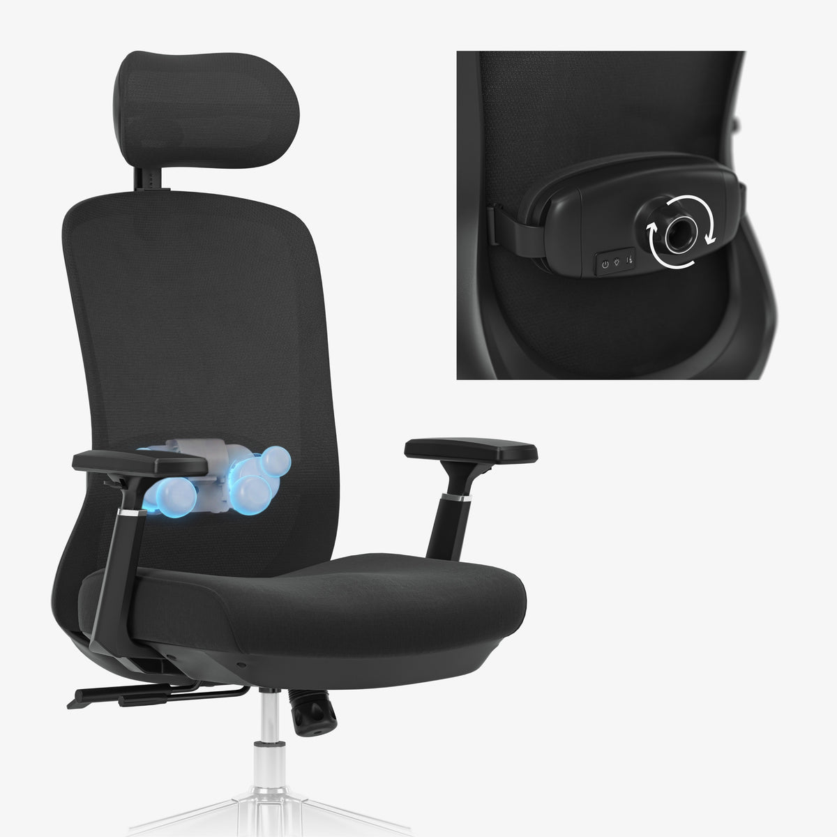 Fotel biurowy z masażem Mark Adler Leadpro 6.0 Black