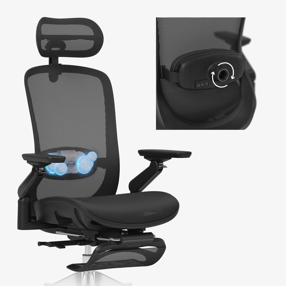 Fotel ergonomiczny z masażem Mark Adler Leadpro 8.7 Black