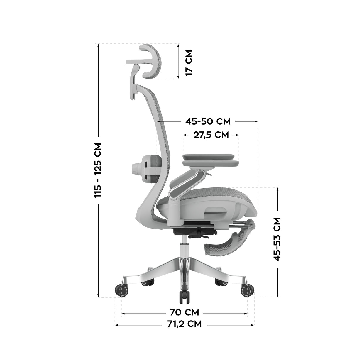 Fotel ergonomiczny z masażem Mark Adler Leadpro 8.7 Grey