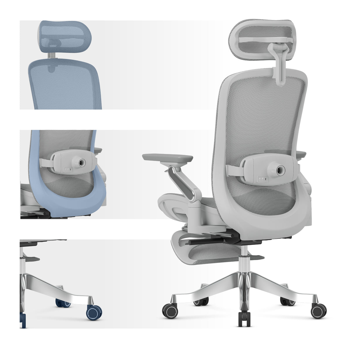 Fotel ergonomiczny z masażem Mark Adler Leadpro 8.7 Grey