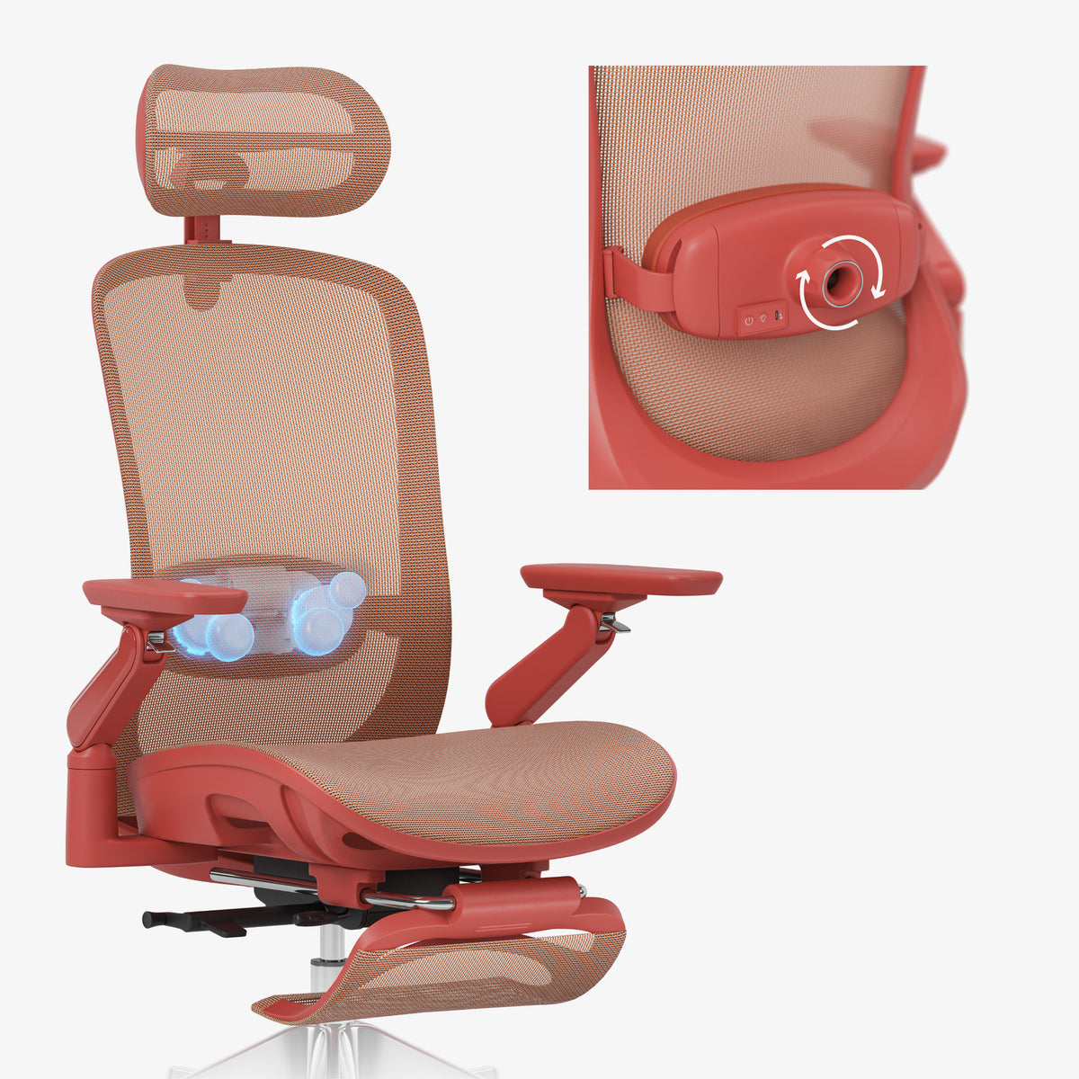 Fotel ergonomiczny z masażem Mark Adler Leadpro 8.7 Red