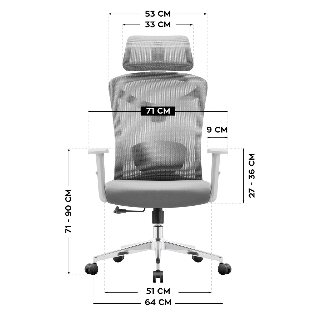 Fotel ergonomiczny biurowy Mark Adler Manager 2.6 Grey
