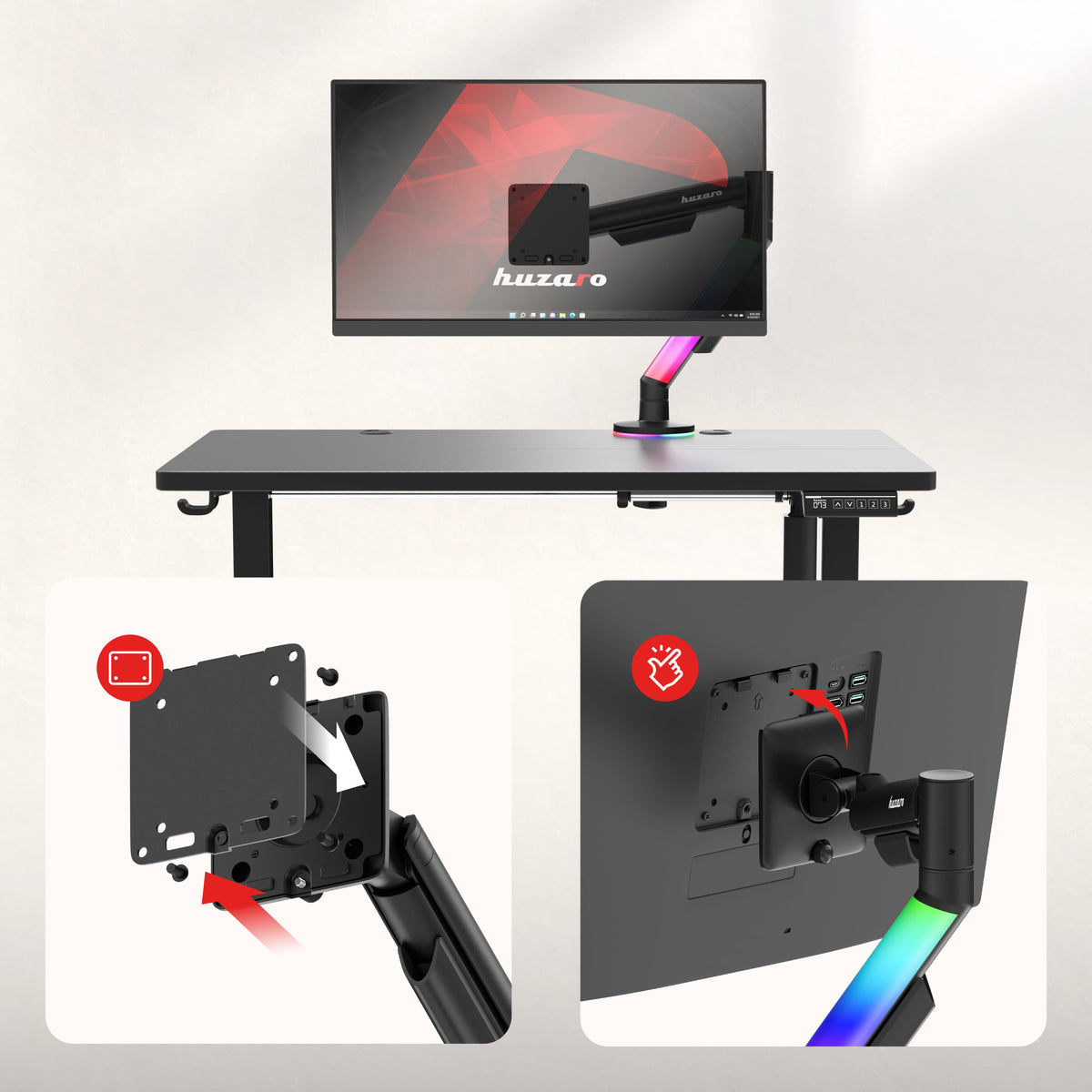 Uchwyt do monitora regulowany Huzaro Motion 1.6