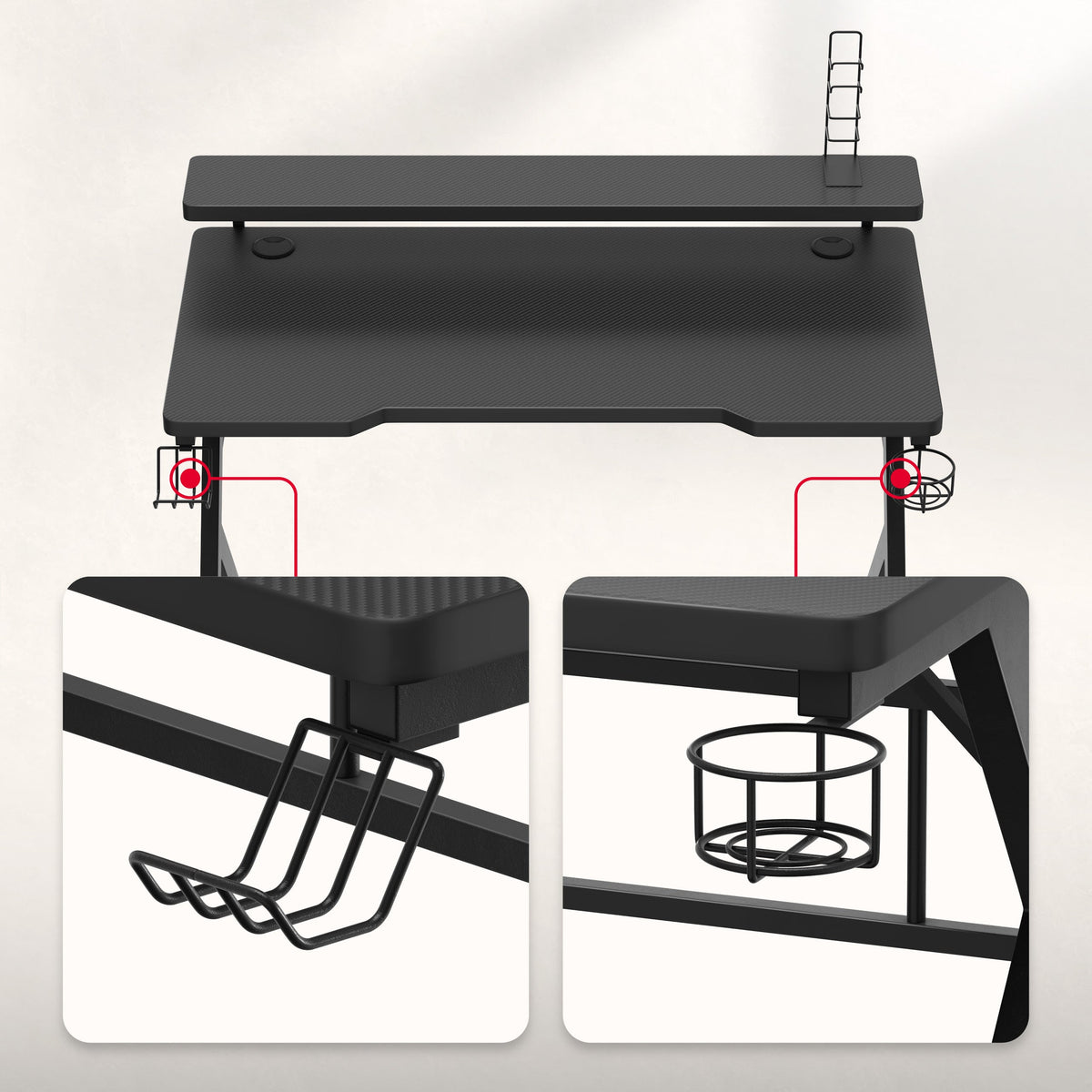 Uchwyt na słuchawki oraz składany uchwyt Cup Holder