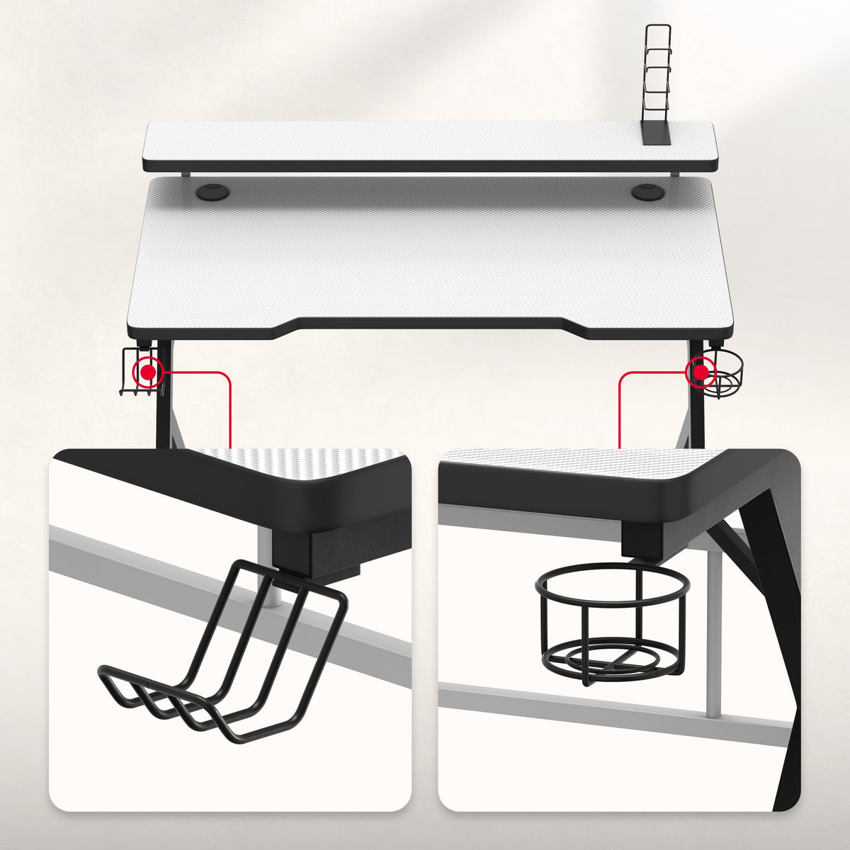 Uchwyt na słuchawki oraz składany uchwyt Cup Holder