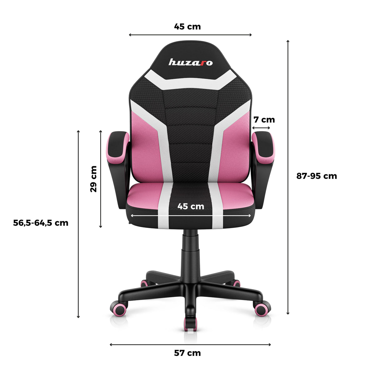 Fotel Gamingowy dla dziecka HUZARO RANGER 1.0 Pink Mesh OUTLET