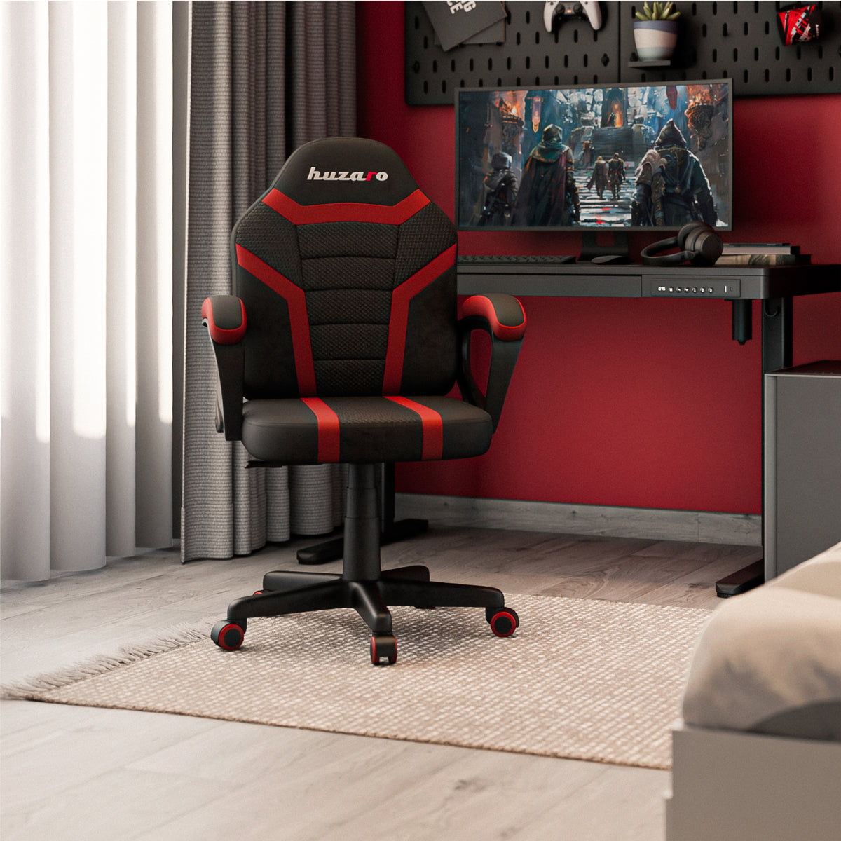 Fotel Gamingowy dla dziecka HUZARO RANGER 1.0 Red Mesh