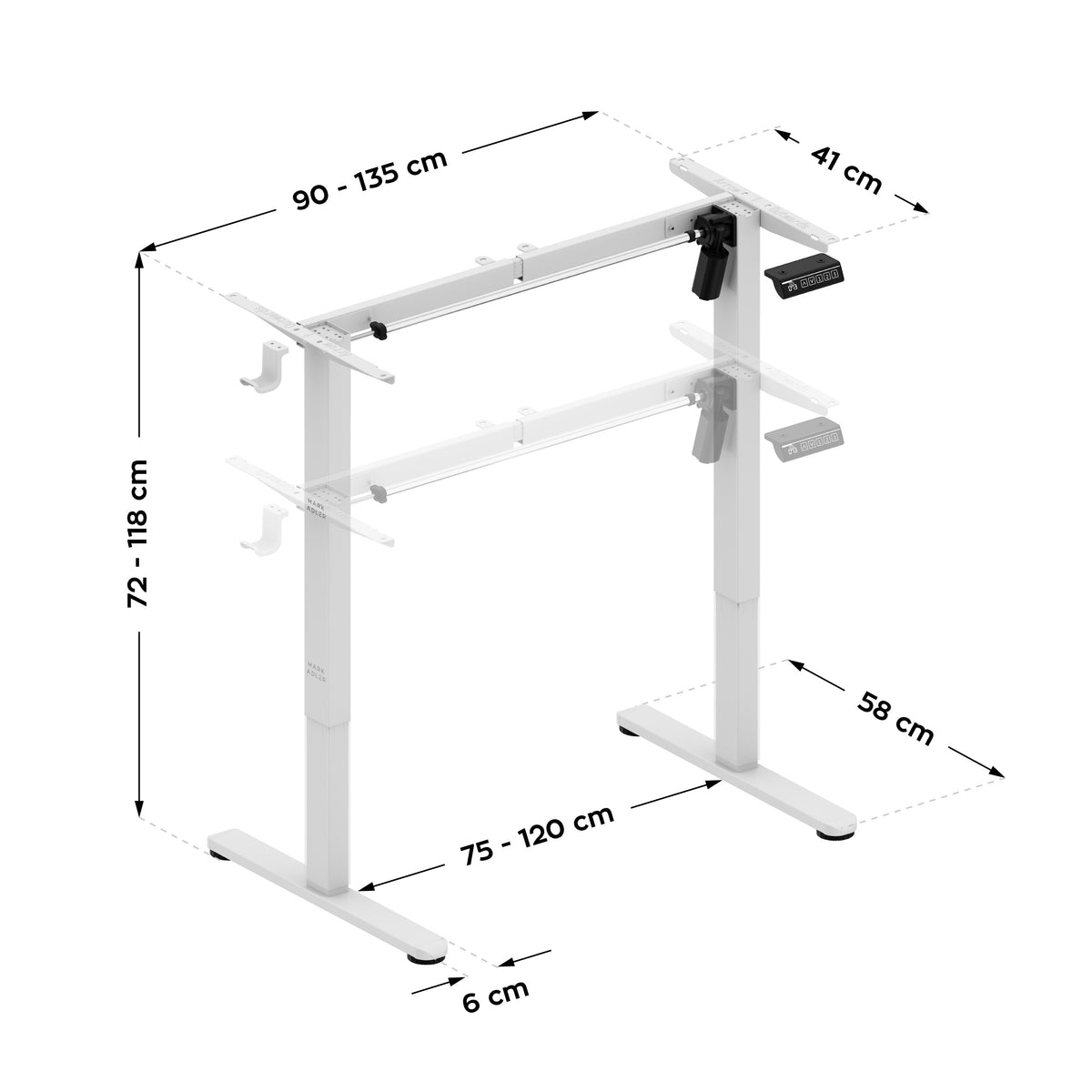 Stelaż biurka elektrycznego biały Mark Adler Xeno 1.7 White
